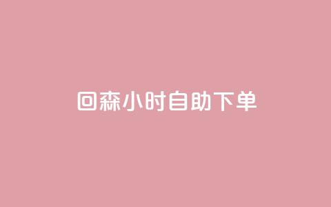 回森24小时自助下单 - 森24小时自助下单：轻松享受快速、便捷的服务!  第1张