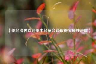 【美经济界欢迎美中经贸会谈取得实质性进展】