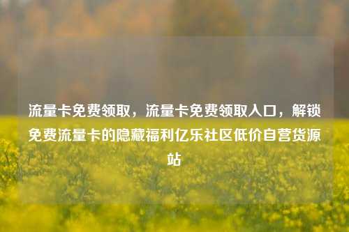 流量卡免费领取，流量卡免费领取入口，解锁免费流量卡的隐藏福利亿乐社区低价自营货源站  第1张
