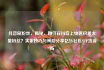 抖音刷粉丝，揭秘，如何在抖音上快速积累大量粉丝？实用技巧与策略分享亿乐社区SUP货源站