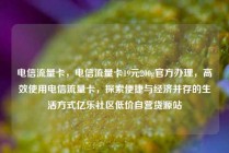 电信流量卡，电信流量卡19元200g官方办理，高效使用电信流量卡，探索便捷与经济并存的生活方式亿乐社区低价自营货源站