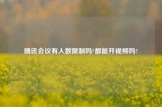 腾讯会议有人数限制吗?都能开视频吗?