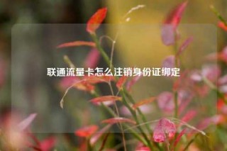 联通流量卡怎么注销身份证绑定
