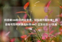 抖音刷1000粉丝网站免费，轻松提升粉丝量！抖音账号如何快速涨粉到1000？亿乐社区SUP货源站