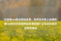 抖音刷1000粉丝网站免费，如何在抖音上快速积累1000粉丝并获得网站免费资源？亿乐社区低价自营货源站