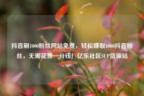 抖音刷1000粉丝网站免费，轻松赚取1000抖音粉丝，无需花费一分钱！亿乐社区SUP货源站