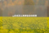 qq会员怎么用微信自动续费
