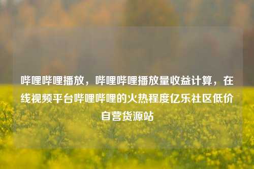 哔哩哔哩播放，哔哩哔哩播放量收益计算	，在线视频平台哔哩哔哩的火热程度亿乐社区低价自营货源站  第1张