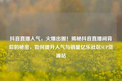 抖音直播人气，火爆出圈！揭秘抖音直播间背后的秘密，如何提升人气与销量亿乐社区SUP货源站  第1张