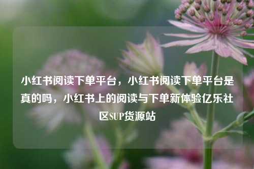 小红书阅读下单平台，小红书阅读下单平台是真的吗	，小红书上的阅读与下单新体验亿乐社区SUP货源站  第1张