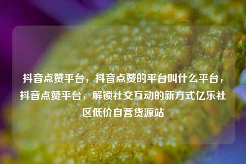 抖音点赞平台，抖音点赞的平台叫什么平台，抖音点赞平台，解锁社交互动的新方式亿乐社区低价自营货源站  第1张