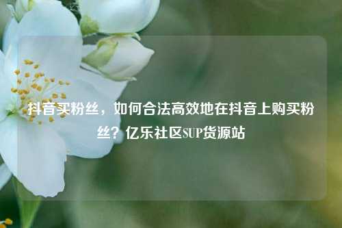 抖音买粉丝，如何合法高效地在抖音上购买粉丝？亿乐社区SUP货源站  第1张