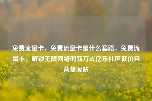 免费流量卡	，免费流量卡是什么套路，免费流量卡，解锁无限网络的新方式亿乐社区低价自营货源站  第1张