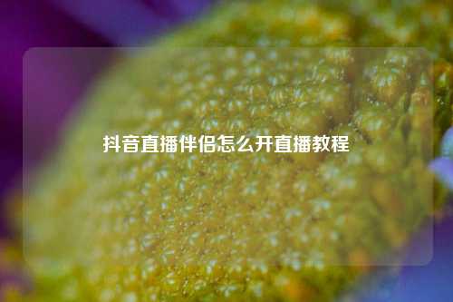 抖音直播伴侣怎么开直播教程  第1张