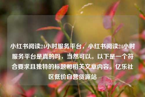 小红书阅读24小时服务平台	，小红书阅读24小时服务平台是真的吗，当然可以。以下是一个符合要求且独特的标题和相关文章内容。亿乐社区低价自营货源站  第1张