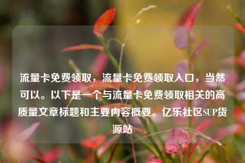 流量卡免费领取	，流量卡免费领取入口，当然可以。以下是一个与流量卡免费领取相关的高质量文章标题和主要内容概要。亿乐社区SUP货源站  第1张