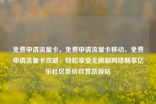 免费申请流量卡，免费申请流量卡移动，免费申请流量卡攻略	，轻松享受无限制网络畅享亿乐社区低价自营货源站  第1张