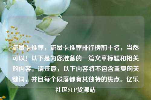 流量卡推荐	，流量卡推荐排行榜前十名，当然可以！以下是为您准备的一篇文章标题和相关的内容	。请注意，以下内容将不包含重复的关键词	，并且每个段落都有其独特的焦点。亿乐社区SUP货源站  第1张