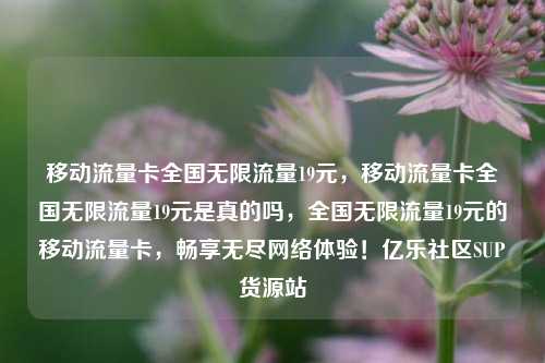 移动流量卡全国无限流量19元	，移动流量卡全国无限流量19元是真的吗，全国无限流量19元的移动流量卡，畅享无尽网络体验！亿乐社区SUP货源站  第1张