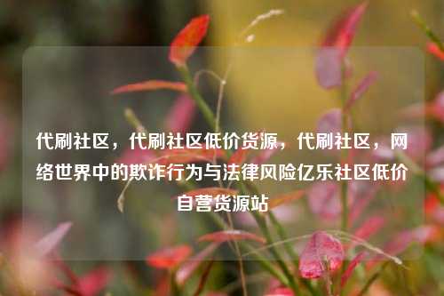 代刷社区，代刷社区低价货源	，代刷社区，网络世界中的欺诈行为与法律风险亿乐社区低价自营货源站  第1张