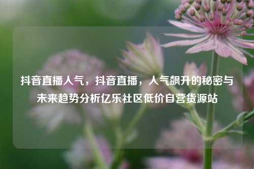 抖音直播人气，抖音直播，人气飙升的秘密与未来趋势分析亿乐社区低价自营货源站  第1张